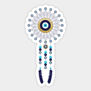 Boho Chic Evil Eye Mandala Dream Catcher Sticker